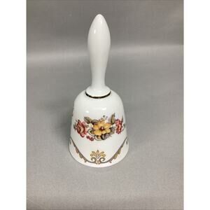 Antique Bareuther Waldsassen Bavaria Germany Porcelain Floral Dinner Bell